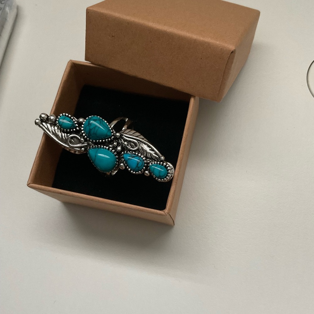 Turquoise and Silver Colour Women's Ring
